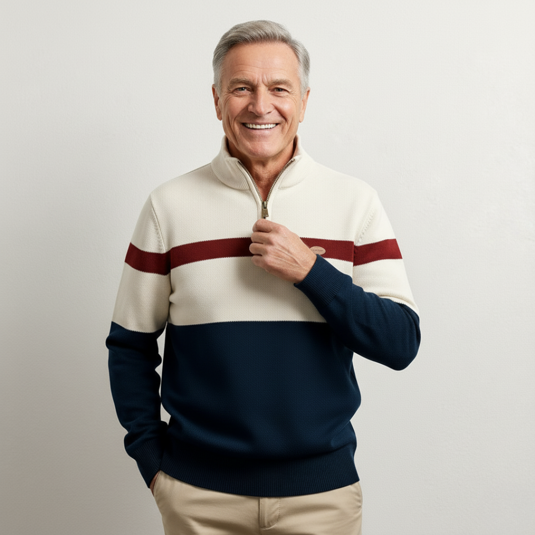 Larsen™ | Klassisk Halv Lynlås Trøje