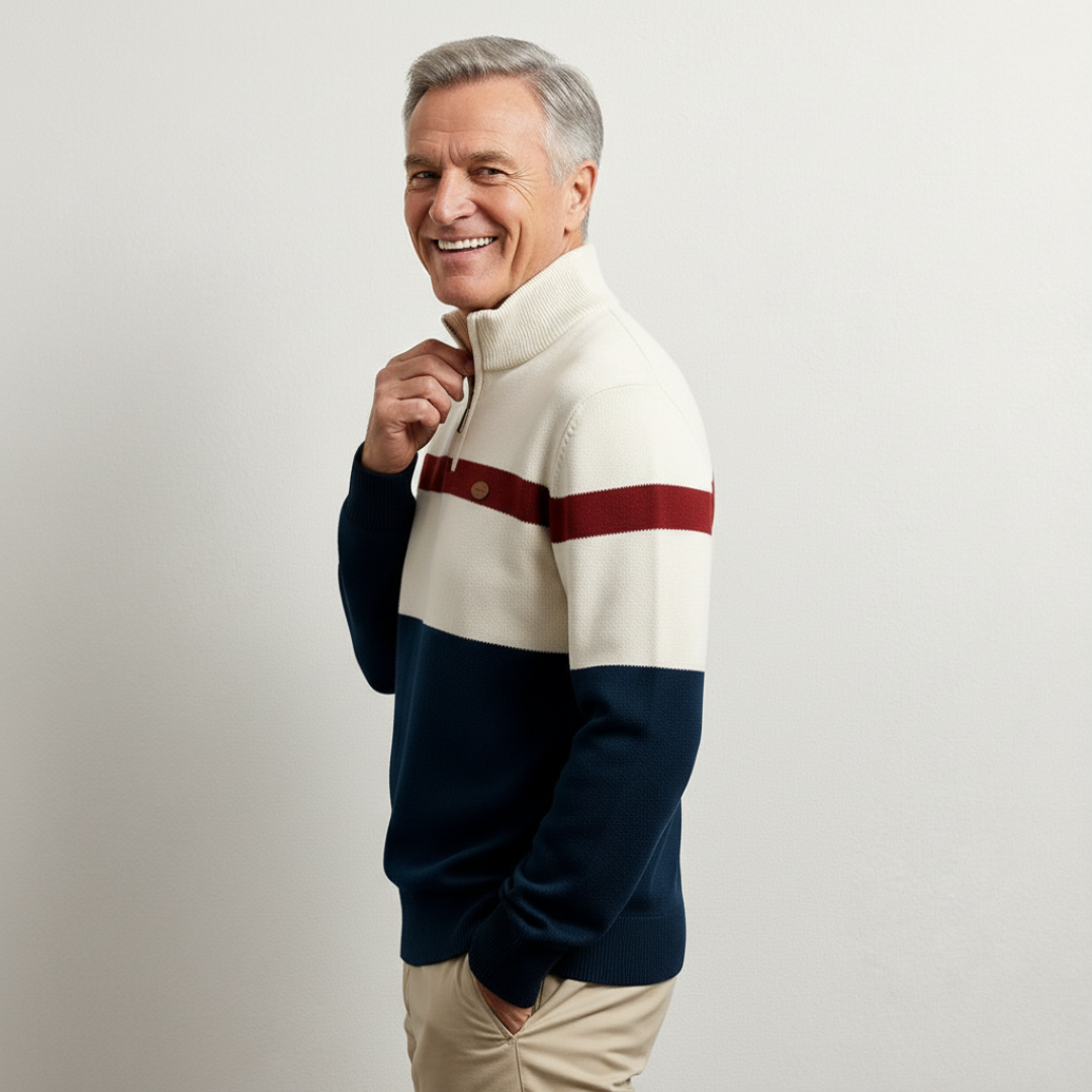 Larsen™ | Klassisk Halv Lynlås Trøje