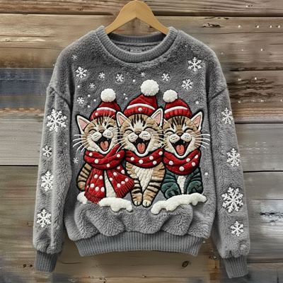 Luna™ | Blød Juletrøje med Søvnig Kat
