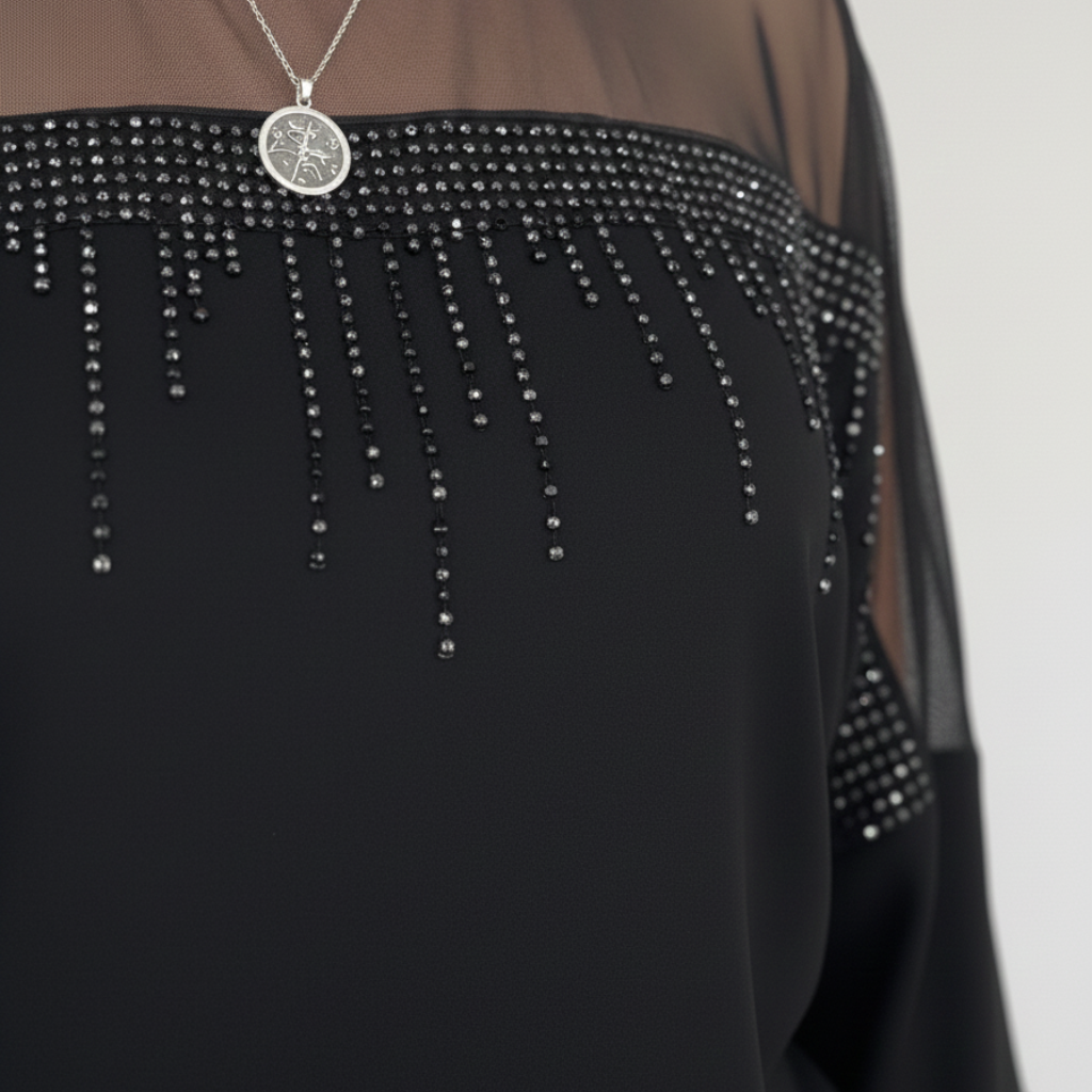 Elina™ | Bluse med Net og Pailletter