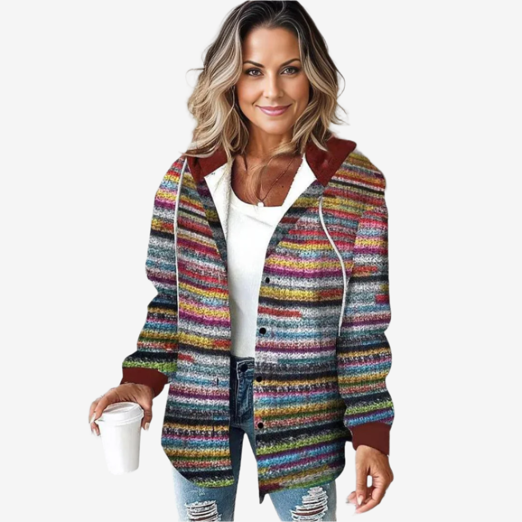 Josephine | Stribet Hættetjakke