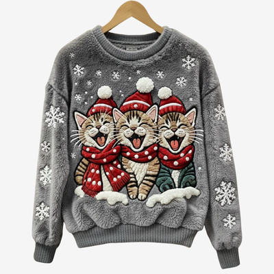 Luna™ | Blød Juletrøje med Søvnig Kat